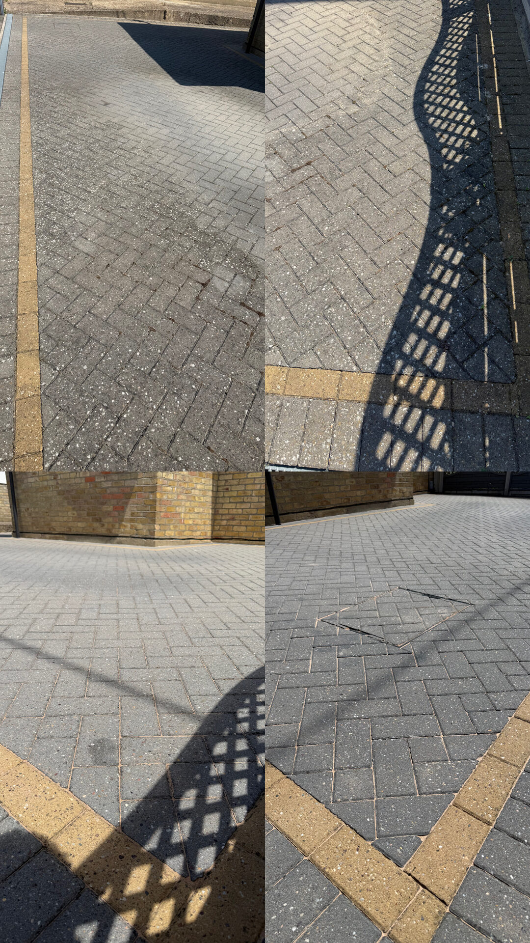 Block paving driveway before and after cleaning